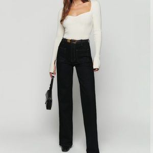 Reformation Alyssa High Rise Wide Leg Long Jeans